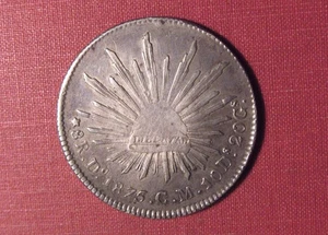 1875 Do MEXICO, SECOND REPUBLIC 8 REALES - VERY NICE DETAILS, GREAT CONDITION! - Picture 1 of 4