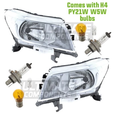 Fits Nissan NP300 Navara Pickup 12/2015-> Headlights Headlamps Pair With Bulbs - Image 1 of 2