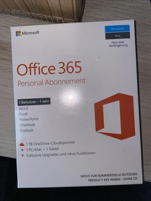 Microsoft Office 365 Personal 1 Jahr Vollversion ESD (Deutsch) (1x Pc/mac) - Bild 1 von 3