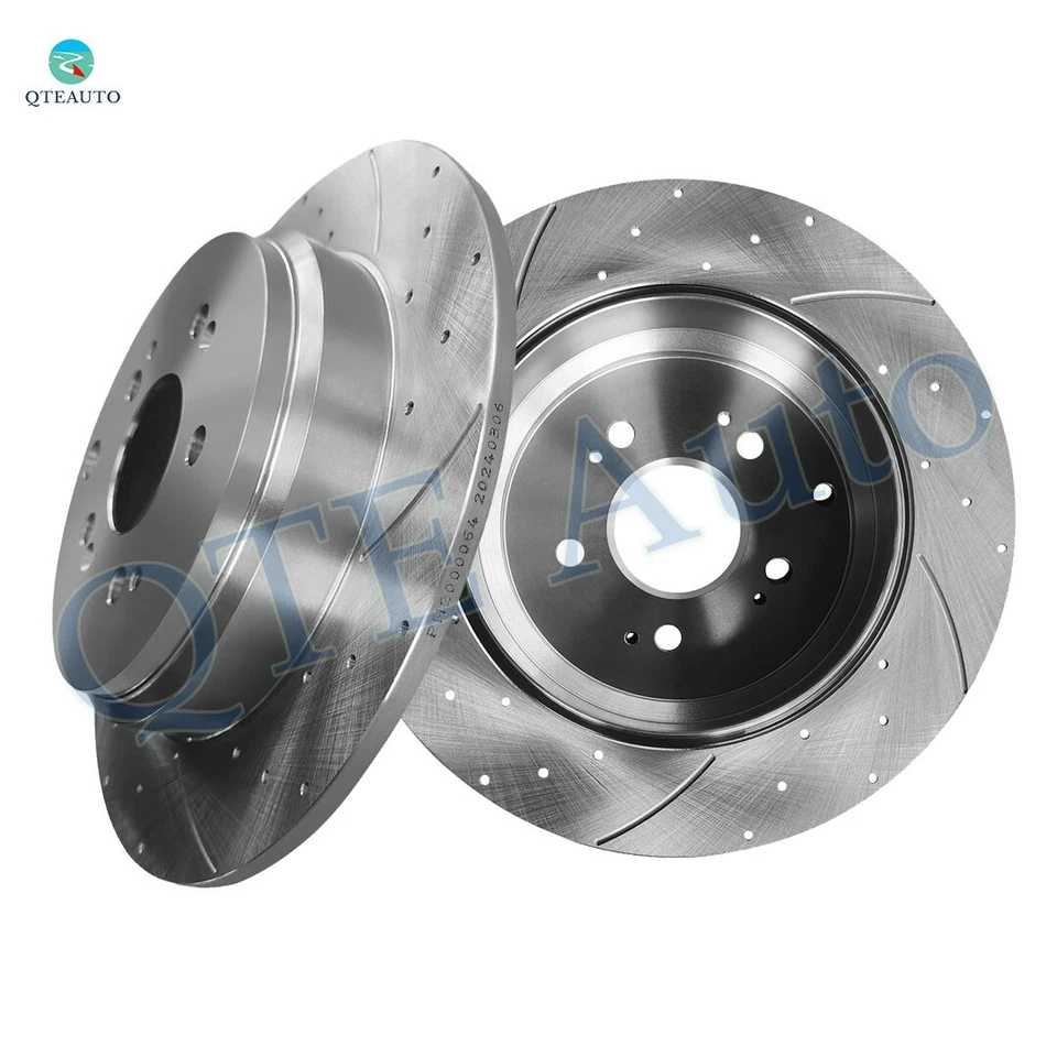 Rotores de disco de freno ranurados perforados traseros de 334 mm para Honda Pilot 2009-2015 Foto 1 de 4