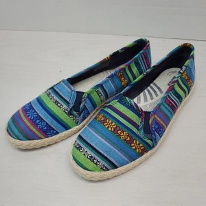 KEDS Colorful Aztec Tribal Fabric Espadrille Slip On Loafers Shoes Size 8 EUC - Picture 1 of 11