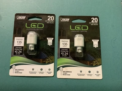 2PCS Feit Electric 12 Volt 20 Watt LED Landscape Light Bulb Wedge LVW18 Warm - Image 1 of 3