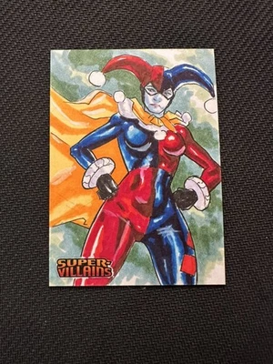 2015 Cryptozoic DC Super-Villains sketch By Jomar Bulda Auto Harley Quinn A477 - Image 1 of 3