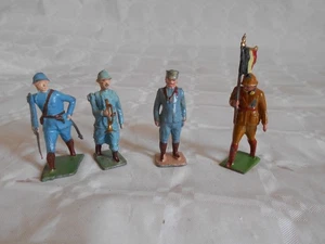 Vintage toy soldiers WW1 French bugler general officer flag carrier CGB SR 1910s - Picture 1 of 8