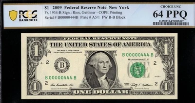 2009 $1 FRN B0000444B P.C.G.S #64PPQ - Image 1 of 3
