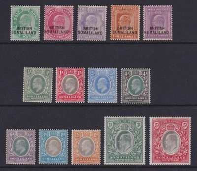 Somalilandia británica. 1903-04. 1/2a a 5r. Montado como nuevo. Foto 1 de 2