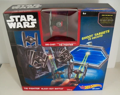 Hot wheels Star Wars Force Awakens die cast Tie Fighter Blast-Out Battle NIB - Image 1 of 3