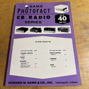 SAMS Photofact CB-Funkgerät Serie Handbuch CB 40 Juni 1972 - Bild 1 von 1