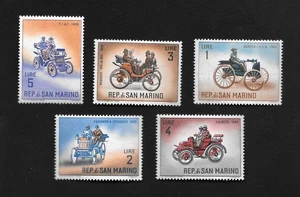 5 1962 San Marino Antique Automobile Cars Stamps  MNH - Picture 1 of 1
