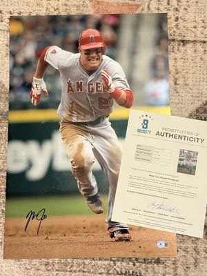 Mike Trout Signed ROOKIE 16x24 Photo Beckett Letter Authentic 🔥 Angels Legend - Image 1 of 4