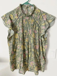 Nanette Lepore Flutter Sleeve Blouse Top Size Large - Picture 1 of 5