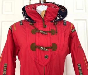 Vtg Obermeyer "At Last" Ski Suit- Womens Sz 6- 1 Pc- Red Embroidered -Thermolite - Picture 1 of 15