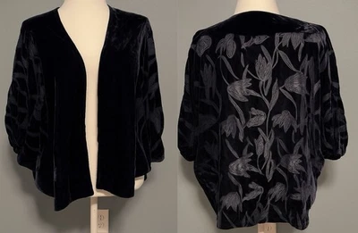 Kimono A New Day Azul Terciopelo Burnout Transparente Boho Capricho Occidental Talla Única Foto 1 de 4