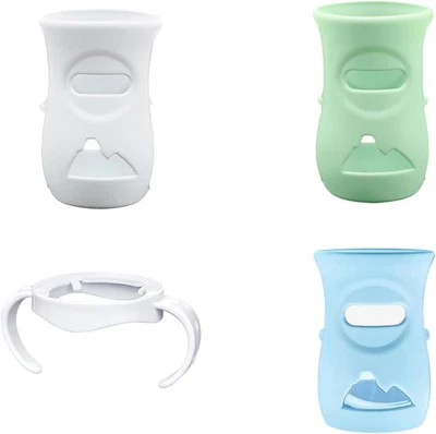 3 Pack Silicone Sleeves with Handle for Avent Natural Glass Baby Bottles, anti B - image 1 of 4