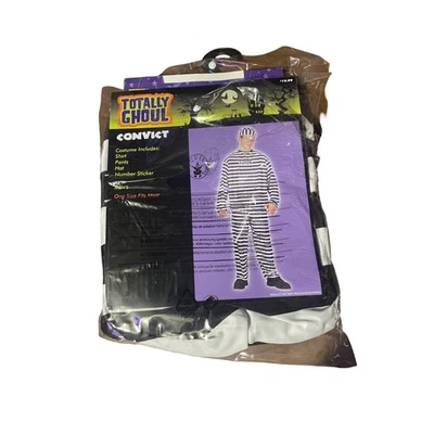 Disfraz Totally Ghoul Convict Rayas Blanco y Negro Parejas Mujer y Hombre Foto 1 de 2