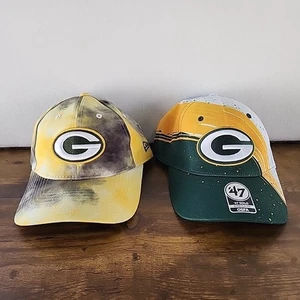 '47 Brand Green Bay Packers NFL SOLO Stretch Fit OSFA Hat New Era Tie Dye Lot - Picture 1 of 13