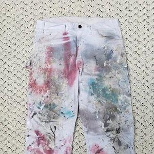 Dickies Distressed Canvas Painter Carpenter Work Pants White Workwear - 32x32 - Picture 1 of 7