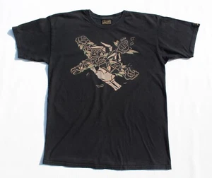 Benny Gold T Shirt Rose Airplane Skeleton Black Large San Francisco Skateboardin - Picture 1 of 6