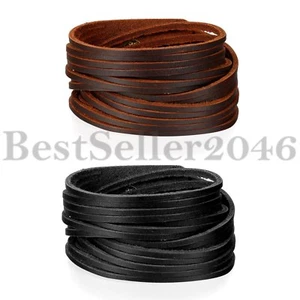 Punk Wide Leather Belt Wrap Bracelet Biker Mens Adjustable Wristband Bangle Cuff - Picture 1 of 13