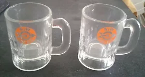 Vintage A&W Root Beer Mini Becher Schnapsglas Orange Pfeil Bullseye Logo 2er Set - Bild 1 von 2
