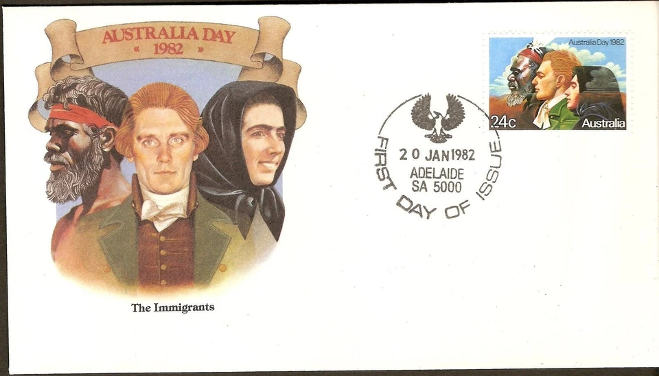 1982 24c Australia Day  Indigenous Aborigine & WWII Immigrants on APO FDC Cover - Image 1 of 1