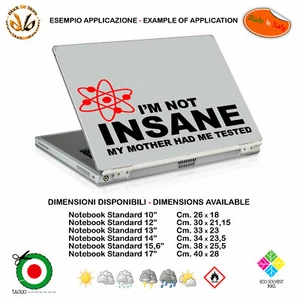 I not insane big bang theory adesivo notebook sticker pvc black white cropped - Photo 1/15