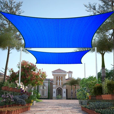 COLOURTREE 8′ 10′ 12′ Rectangle Square Sun Shade Sail Canopy Fabric Cover Outdoor Patio