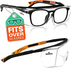 NoCry Safety Glasses Over Eyeglasses Anti-Scratch ANSI Z87 & OSHA UV Protective - Picture 1 of 13