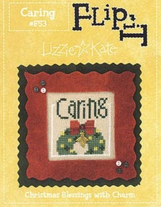LIZZIE KATE: CHRISTMAS BLESSINGS FLIP IT CARING (W/CHARM) CROSS STITCH PATTERN - Picture 1 of 1