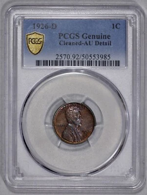 1926-D Lincoln 1c Cent PCGS AU Detail Wheat Penny - Image 1 of 4