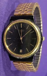 Seiko Quartz 6532-6039 Black And Gold 80's Watch *Parts Or Repair* - Picture 1 of 14