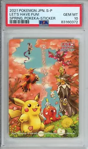 PSA 10 2021 SP SPRING POKEKA STICKER LET'S HAVE FUN POKEMON JAPANESE GEM MINT - Picture 1 of 2