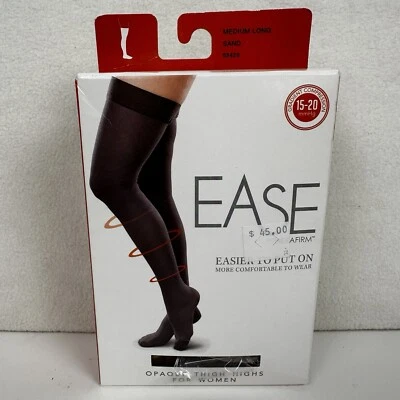 Therafirm Ease Opaque Women's Thigh High 15-20 mmHg Sand Medium Long NEW #53420 - Image 1 of 4