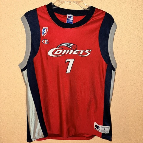 Vintage TINA THOMPSON Houston COMETS Basketball WNBA CHAMPION Jersey Large Used Cover