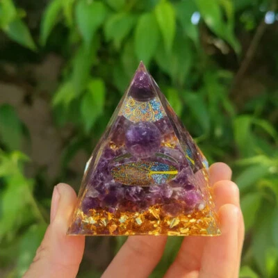 Amethyst Kristallkugel Orgonit Pyramide Obsidian Chakra Orgon Stein Energie - Bild 1 von 4