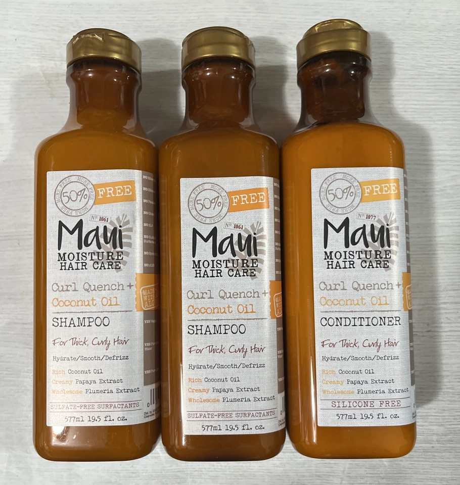 Óleo de coco e mamão Maui Moisture, 2 xampu e 1 condicionador 19,5 fl oz cada - Imagem 1 de 1