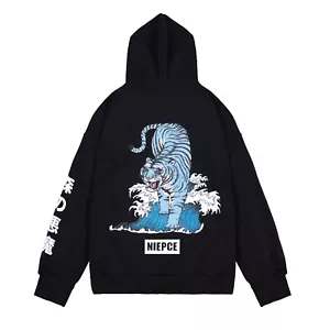 Sudadera con capucha con gráfico de tigre Niepce Streetwear japonesa para hombre - Imagen 1 de 5