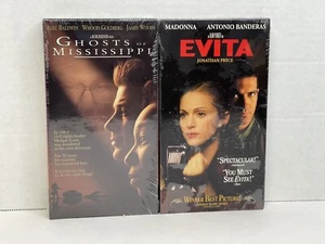 Ghosts of Mississippi (VHS 1996) & Evita  (VHS 1996) Both New Sealed - Picture 1 of 2