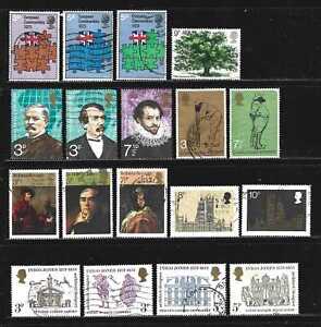 GREAT BRITAIN –1973 – COMMEMORATIVE STAMP ISSUES – 26 DIFFERENT - USED