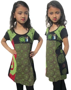 Enfants Haut Coton Manches Courtes Decolleté Été Filles Papillon Hippie Boho - Bild 1 von 5