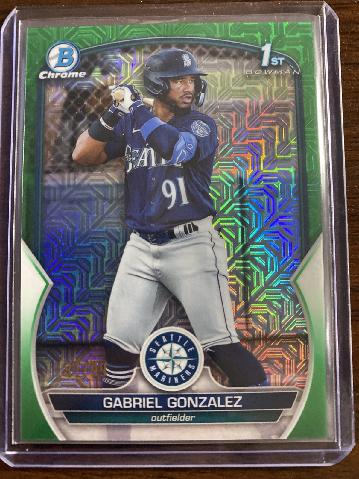 Gabriel Gonzalez /99 Green 2023 Bowman Mojo 1st RC #BCP-133 Mariners Twins