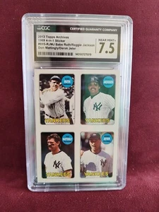 BABE RUTH JACKSON MATTINGLY JETER 2013 TOPPS ARCHIVES 4 IN 1 STICKER CGC 7.5 - Picture 1 of 1