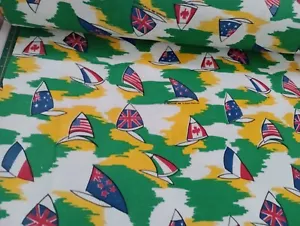 156CM 80s ROOMARK AMERICA'S CUP LOOPYBACK COTTON JERSEY FABRIC MADE IN AUSTRALIA - Picture 1 of 6