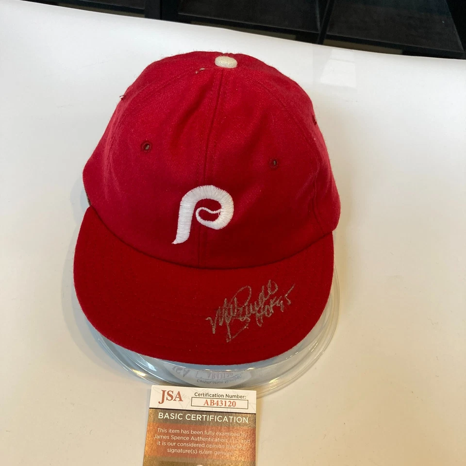 Mike Schmidt HOF 1995 Signed Authentic Philadelphia Phillies Baseball Hat JSA - Image 1 of 4