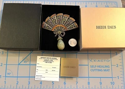 HEIDI DAUS деко стиль Swarovski со стразами кристалл Chinoiserie вентилятор Pin брошь - Изображение 1 из 4