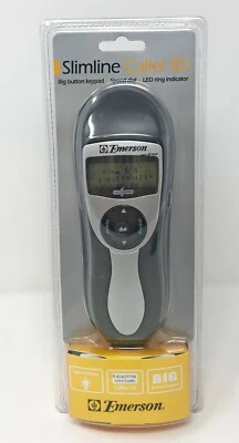 Emerson Slimline Caller ID Desk Wall Phone Big Buttons LED Ringer EM-2516 Black  - Image 1 of 3