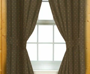 Cortinas forradas en marrón oscuro Blue Ridge Trading con formas de diamante bronceado 42"x87" puntos - Imagen 1 de 2