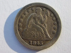 1845-O SEATED LIBERTY DIME 10C VERY RARE DATE NEW ORLEANS MINT HIGH GRADE - Picture 1 of 4