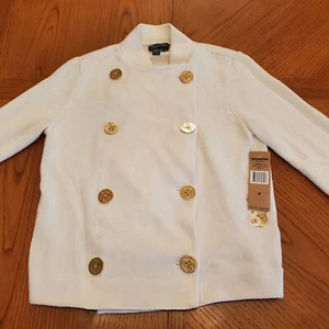 Lauren Jeans Co Damen Pullover Jacke Blazer Gr. M Medium Weiß Baumwolle Strick Segel - Bild 1 von 24