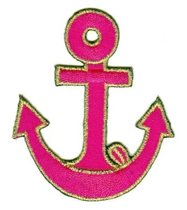 ap38★Ancla Pink Marinero Parche Planchar Imagen Parche Parche 5,5 x 6,5 cm - Imagen 1 de 1